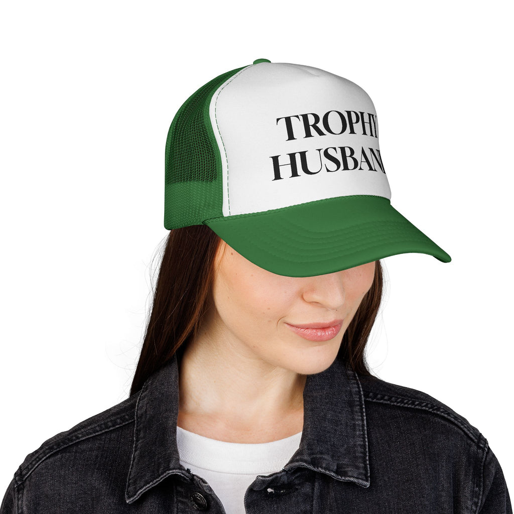 Trophy Husband Trucker Hat — Funny Novelty Mesh Cap for Gifts & Anniversaries
