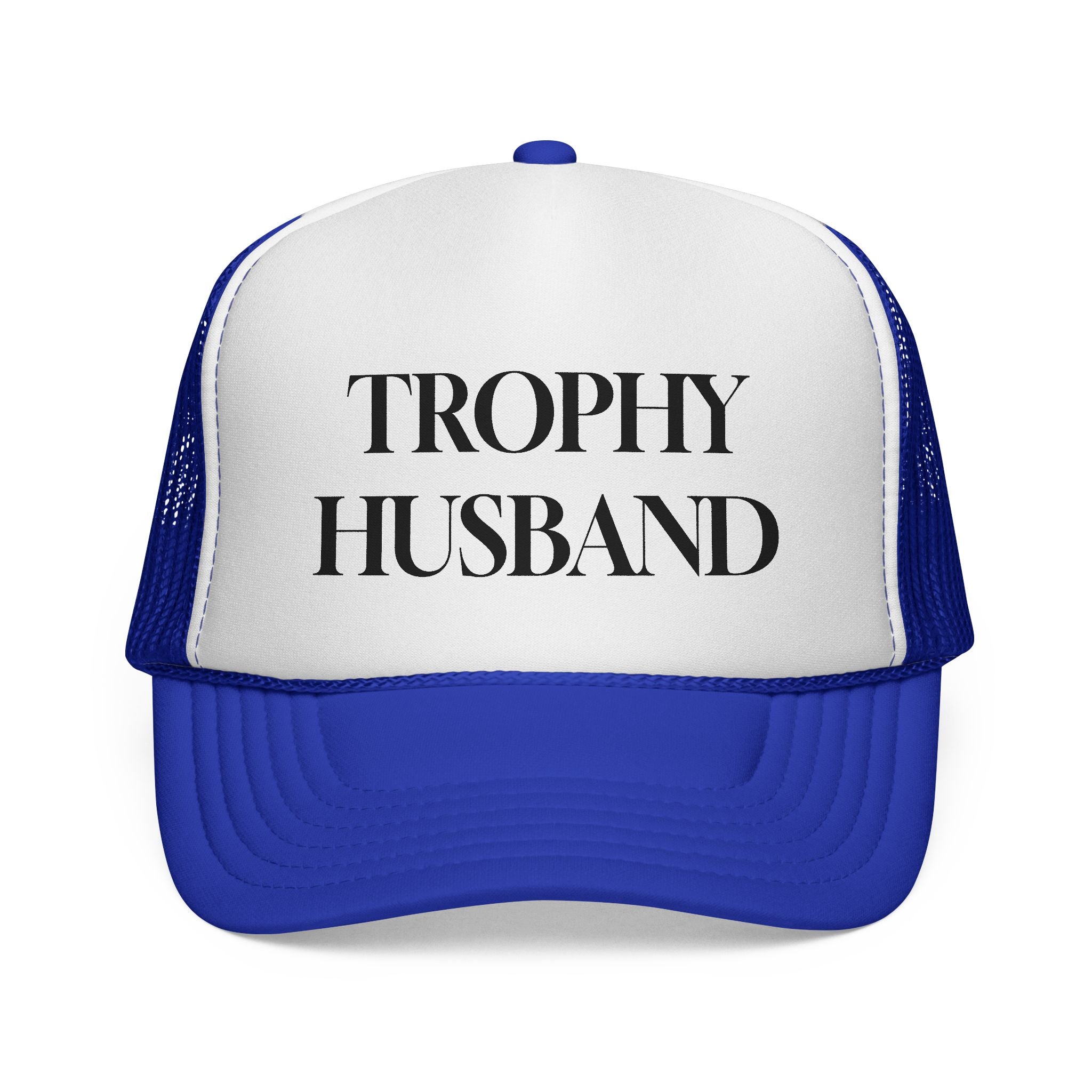 Trophy Husband Trucker Hat — Funny Novelty Mesh Cap for Gifts & Anniversaries