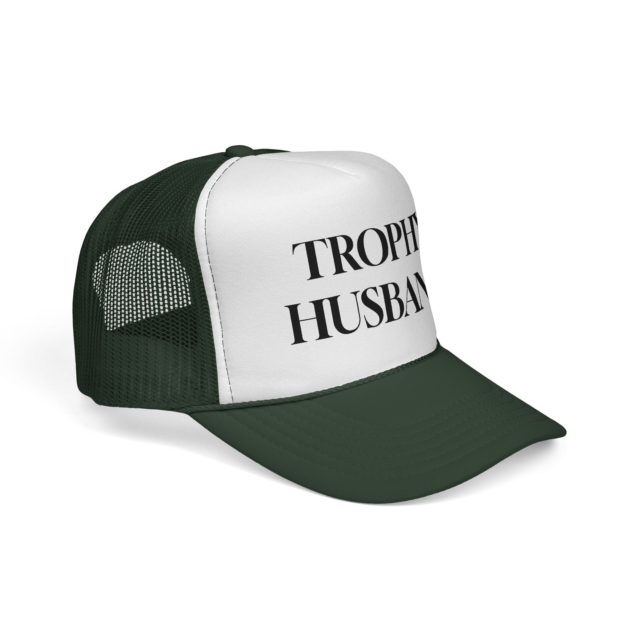 Trophy Husband Trucker Hat — Funny Novelty Mesh Cap for Gifts & Anniversaries