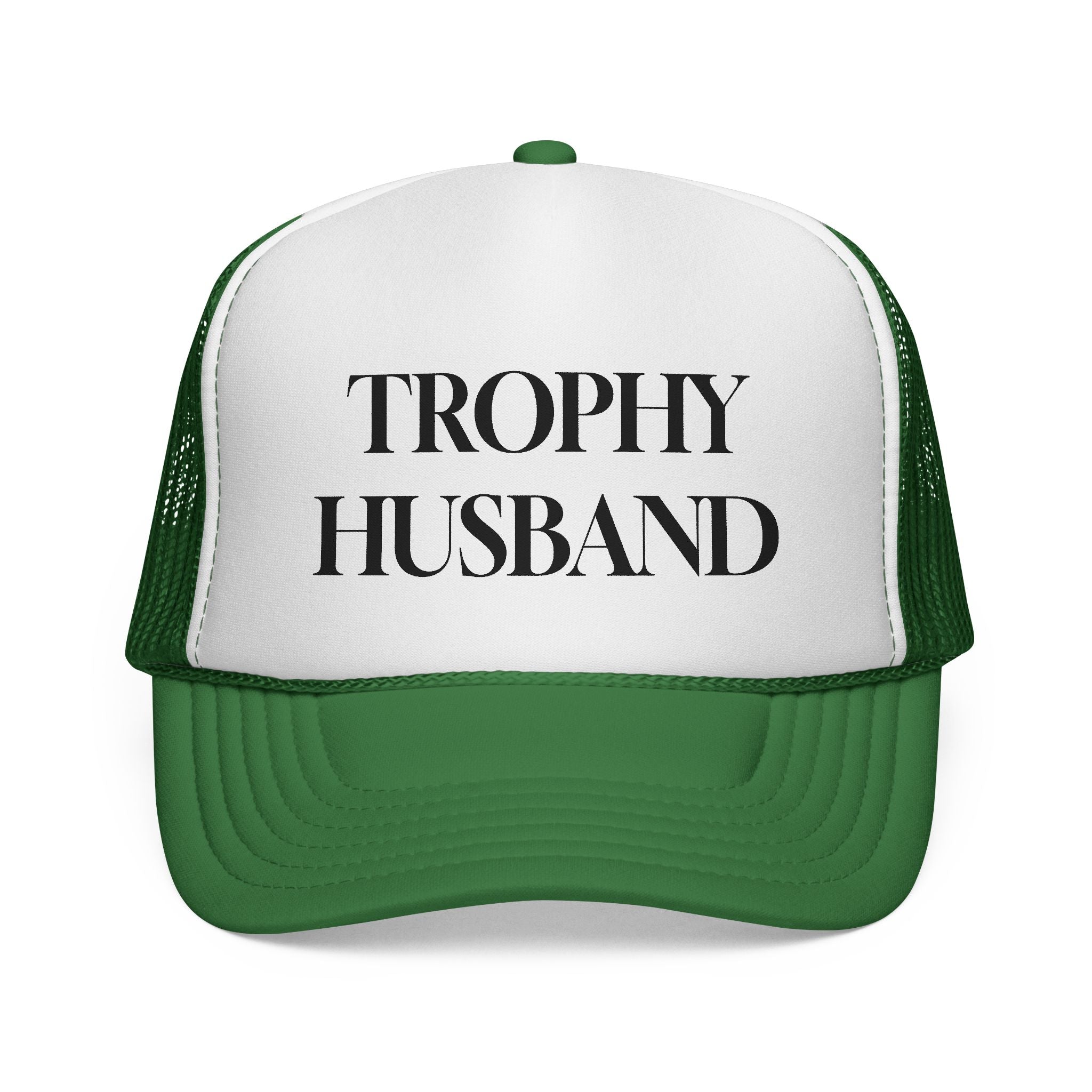 Trophy Husband Trucker Hat — Funny Novelty Mesh Cap for Gifts & Anniversaries