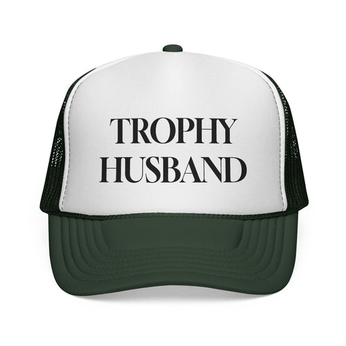 Trophy Husband Trucker Hat — Funny Novelty Mesh Cap for Gifts & Anniversaries