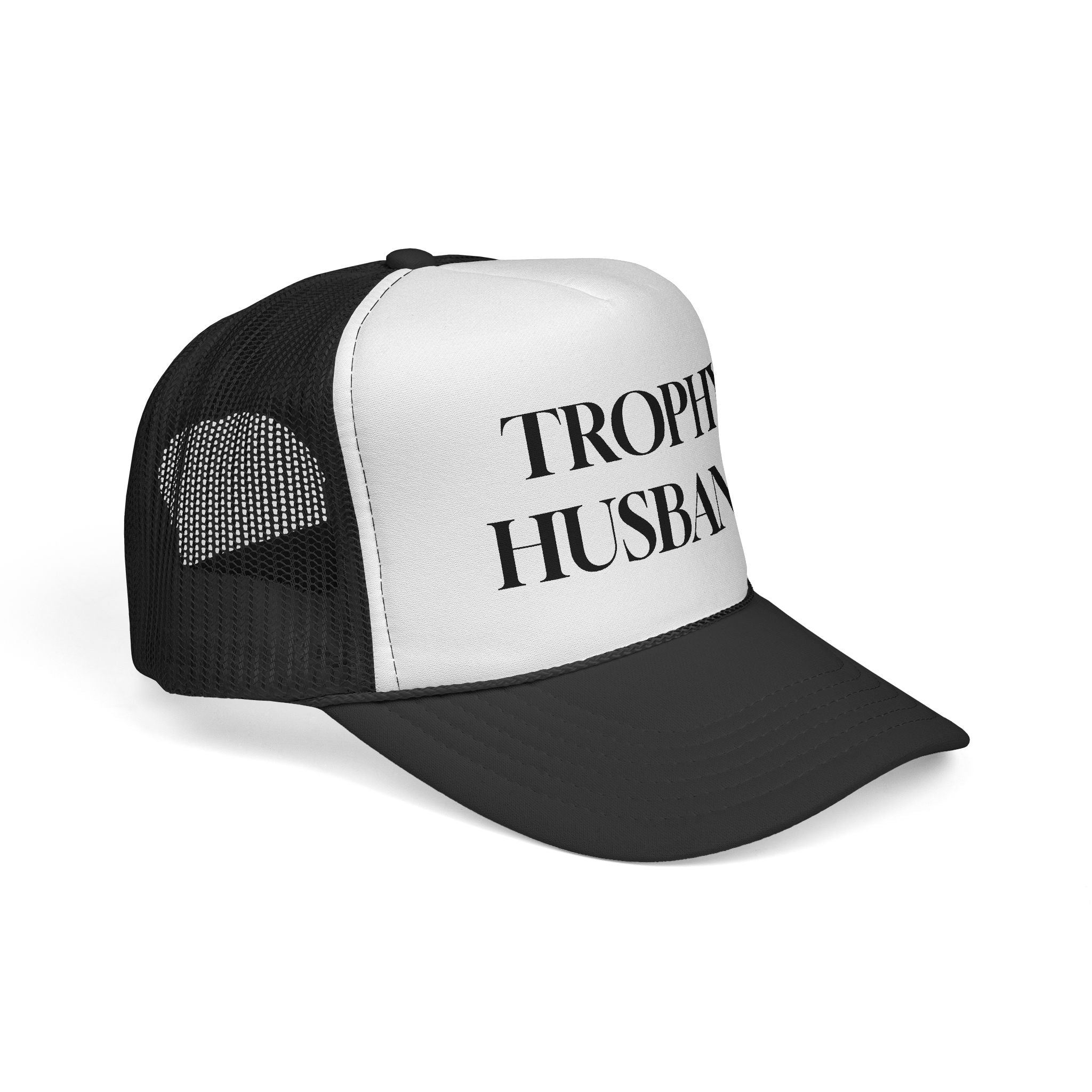 Trophy Husband Trucker Hat — Funny Novelty Mesh Cap for Gifts & Anniversaries